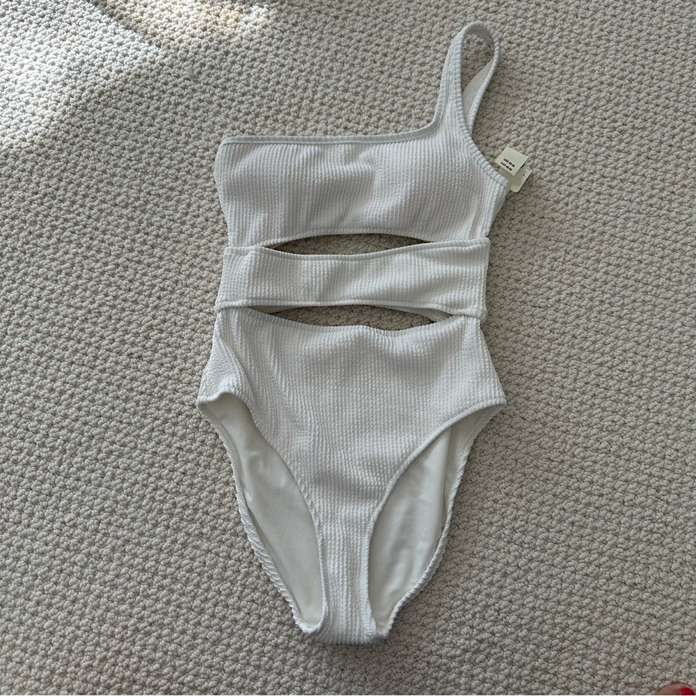 Aerie One Shoulder One Piece Swimsuit with Cutouts